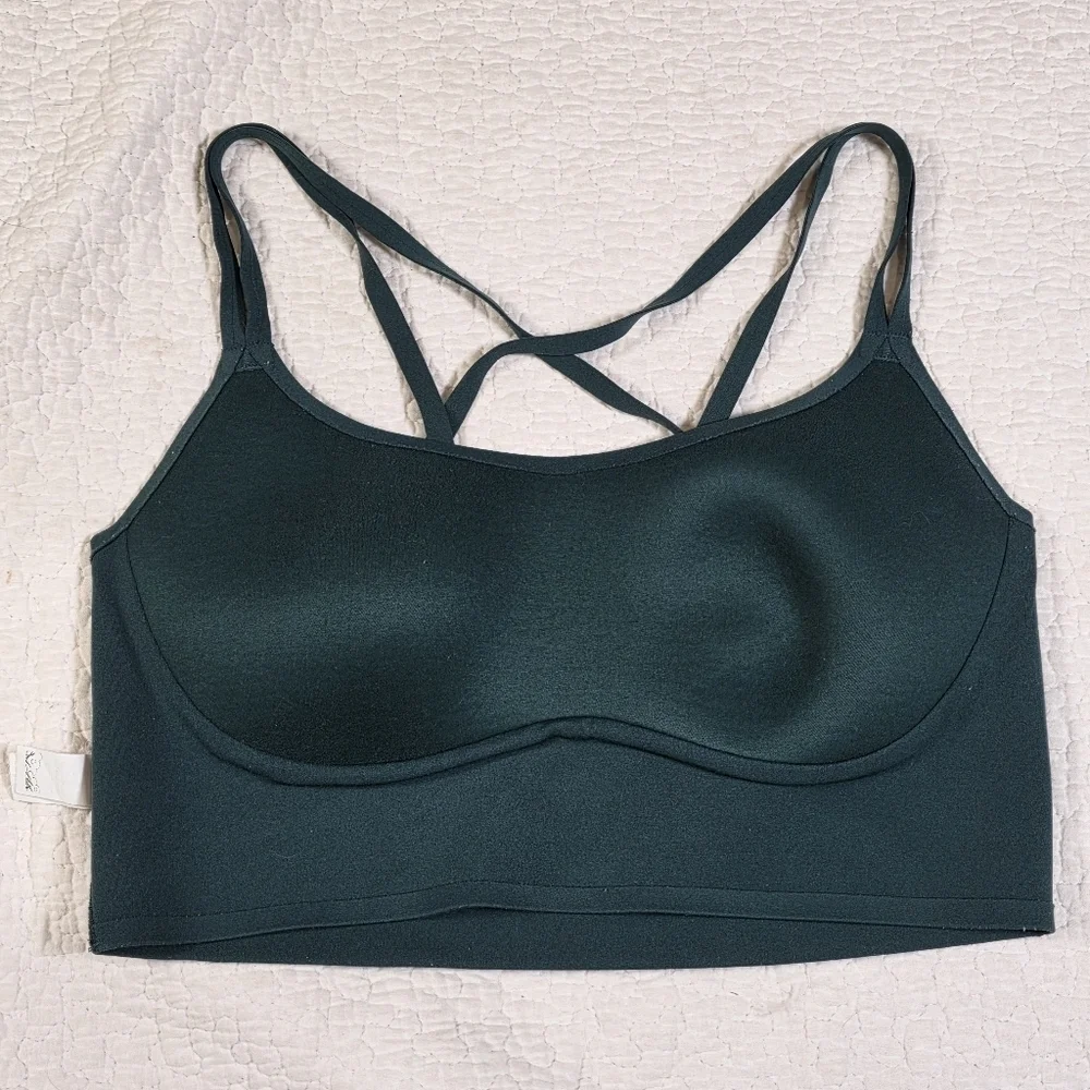 OFFLINE By Aerie Real Me Hold Up Forest Green Sports Bra - Picture 4 of 6
